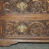 Victorian oak commode finely carved.