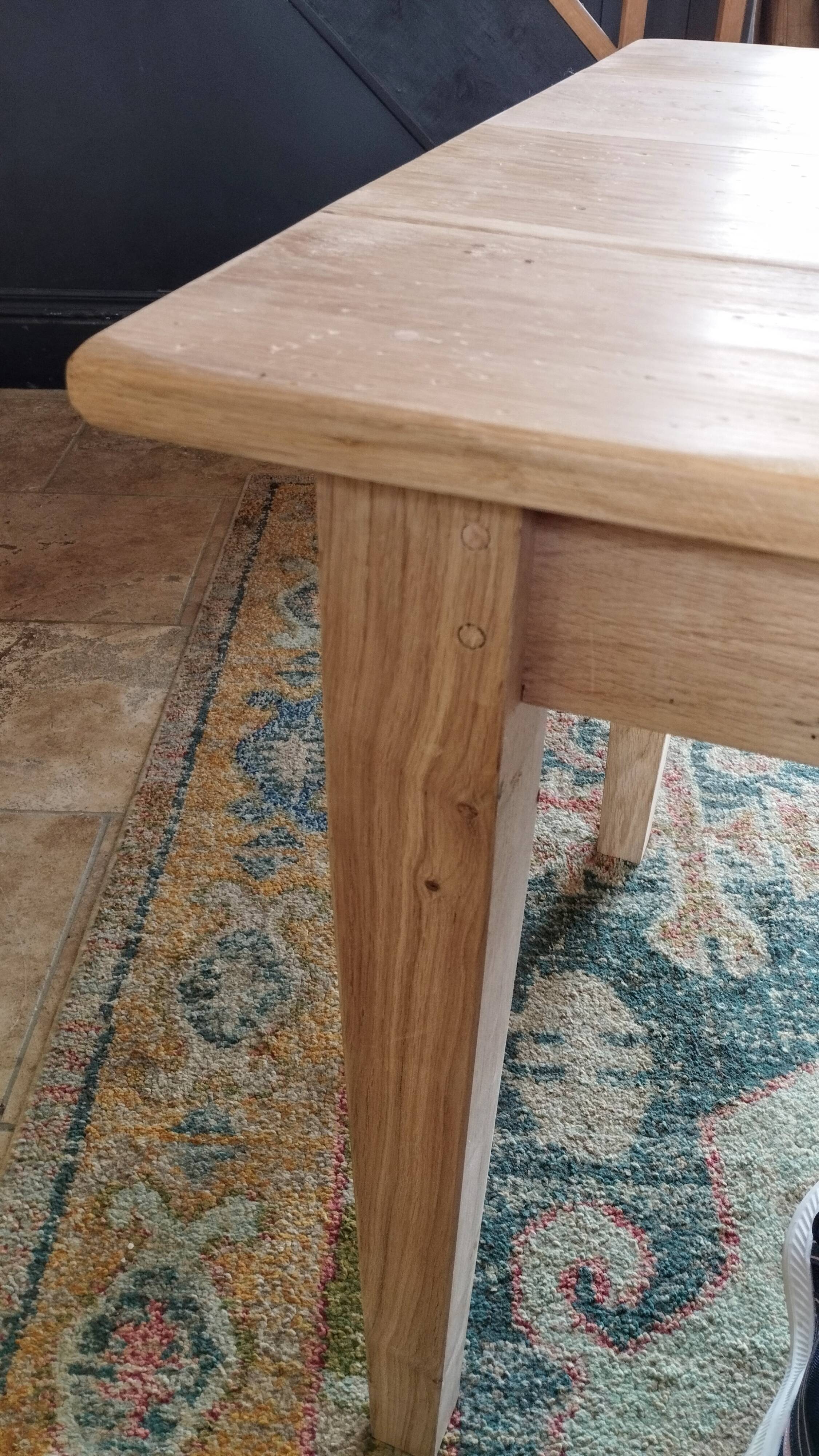 Solid oak farmhouse table 220 X 80 cm