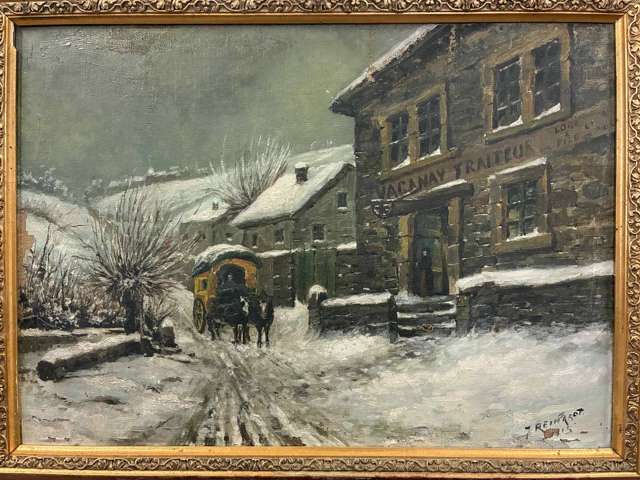 Tableau Peinture paysage enneigé