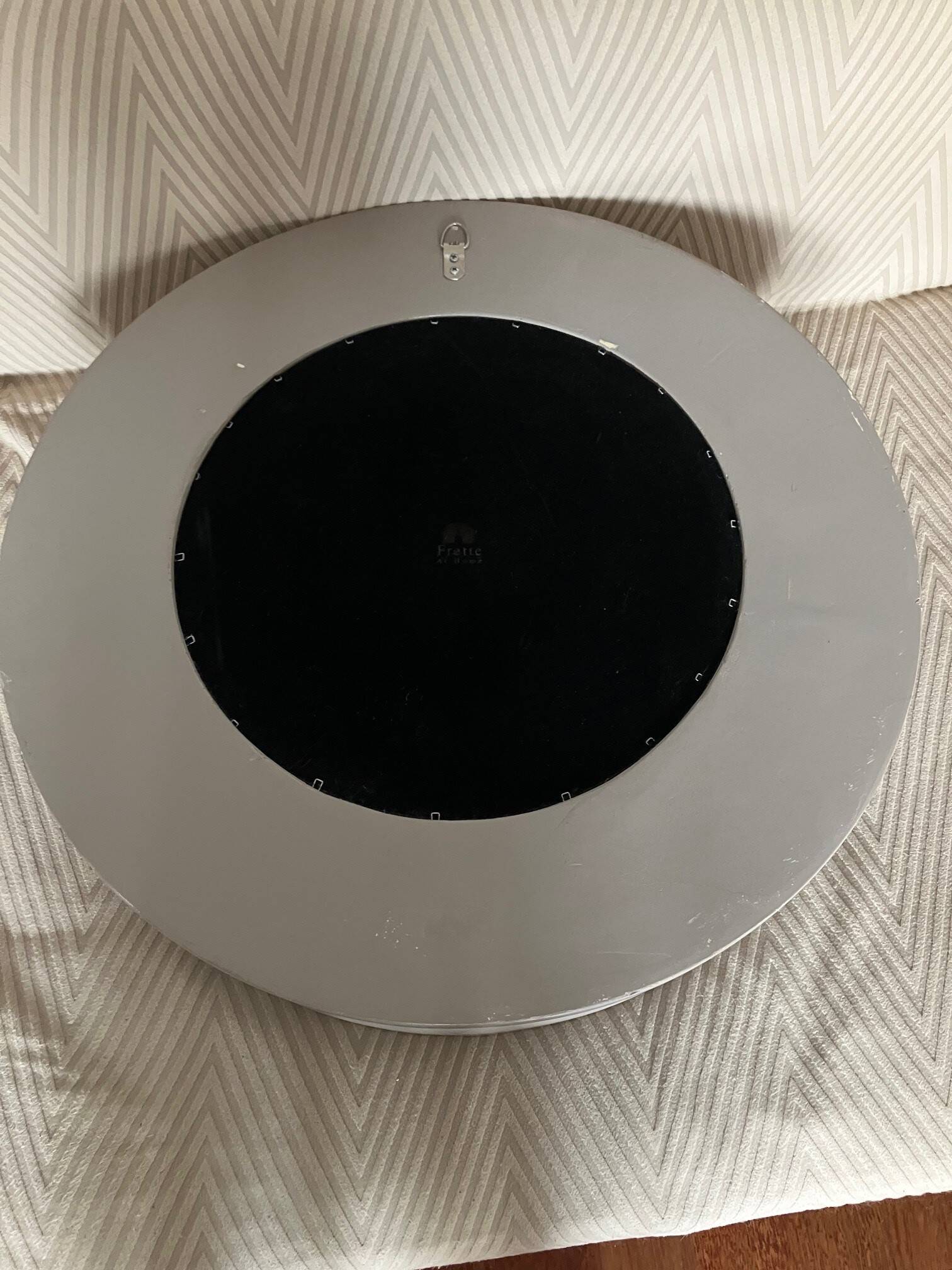 Round mirror with two-tone grey and gold pattern, FRETTE at Home