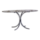 Table à manger ovale en chrome et verre fumé, 1970