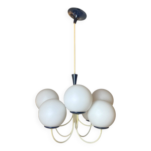 Italian Opalin Chandelier, - 1950s