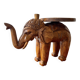 Support de plante en bois vintage en forme d'éléphant