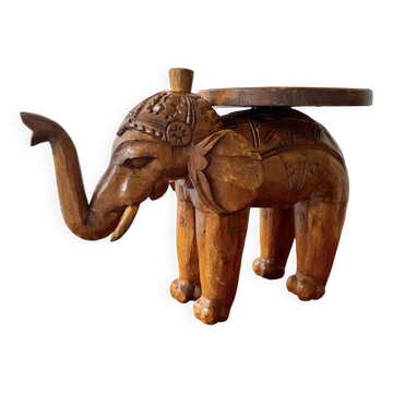 Vintage Wooden Elephant Plant Stand