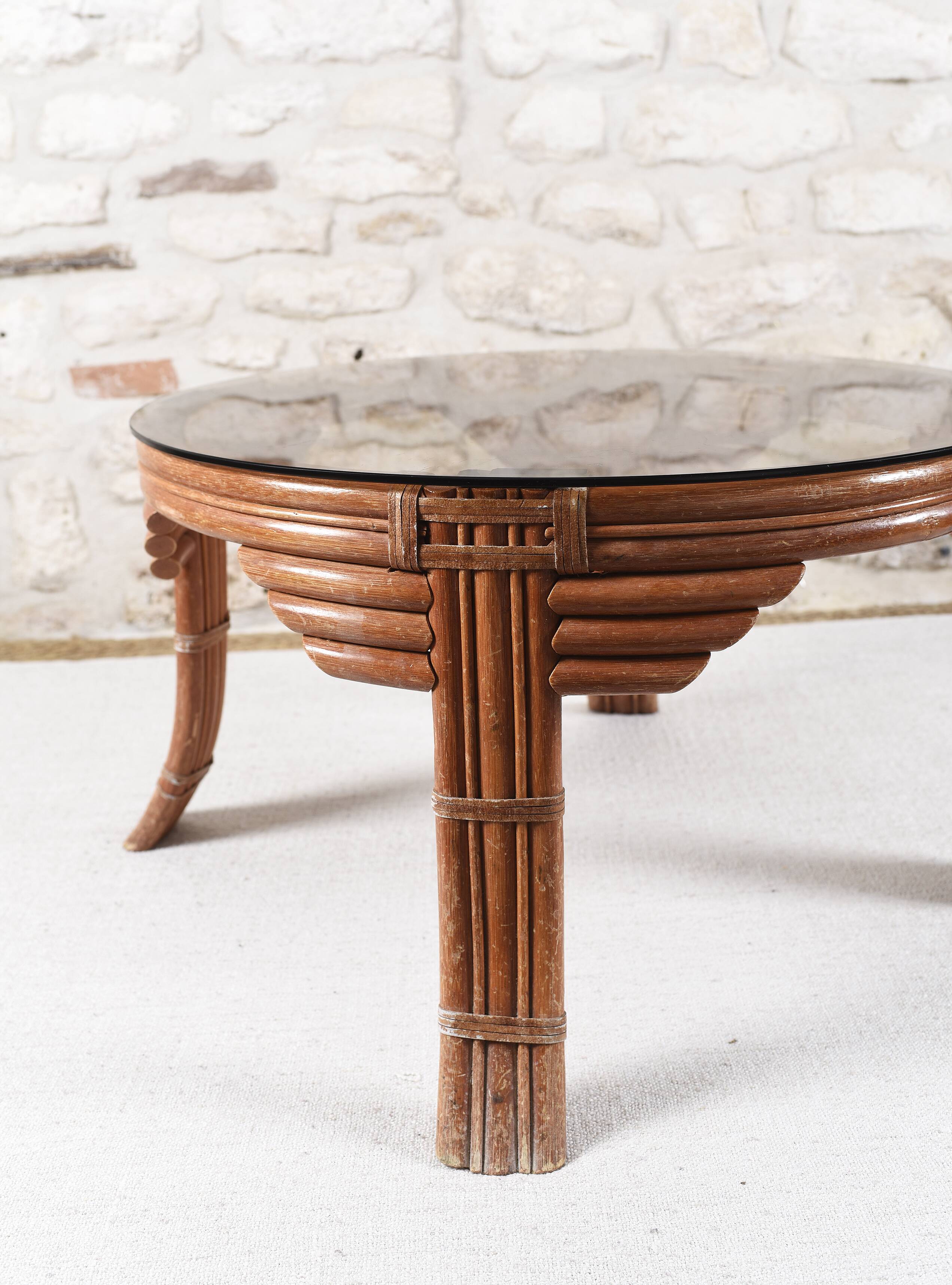 Vintage rattan coffee table