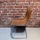 Suite of four Italian chairs in fabric and metal