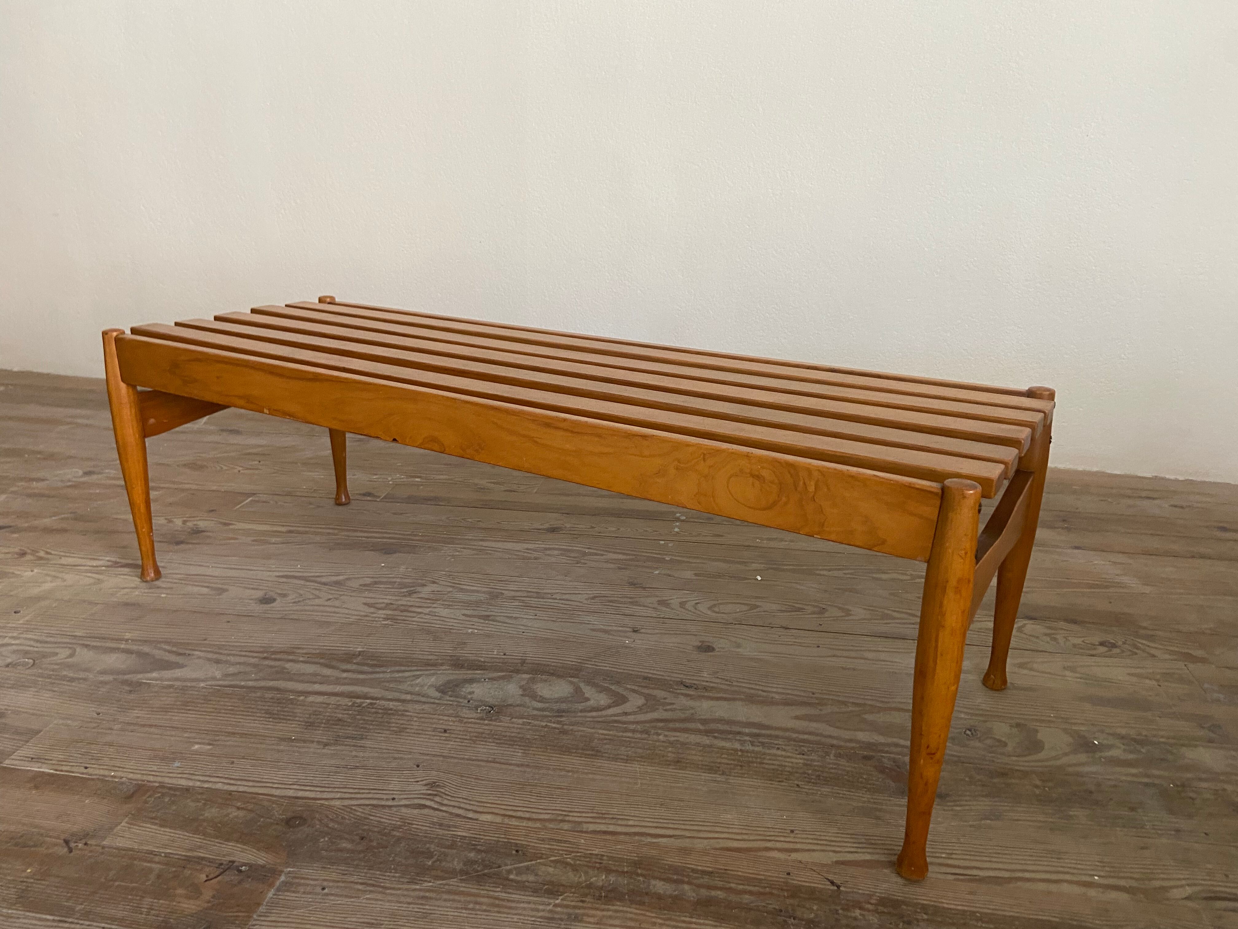 Slatted bench