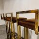 Belgochrom brass bar stools, set of 3, 1970s