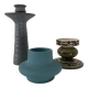 Trio of vintage ceramic candlesticks from the 70s