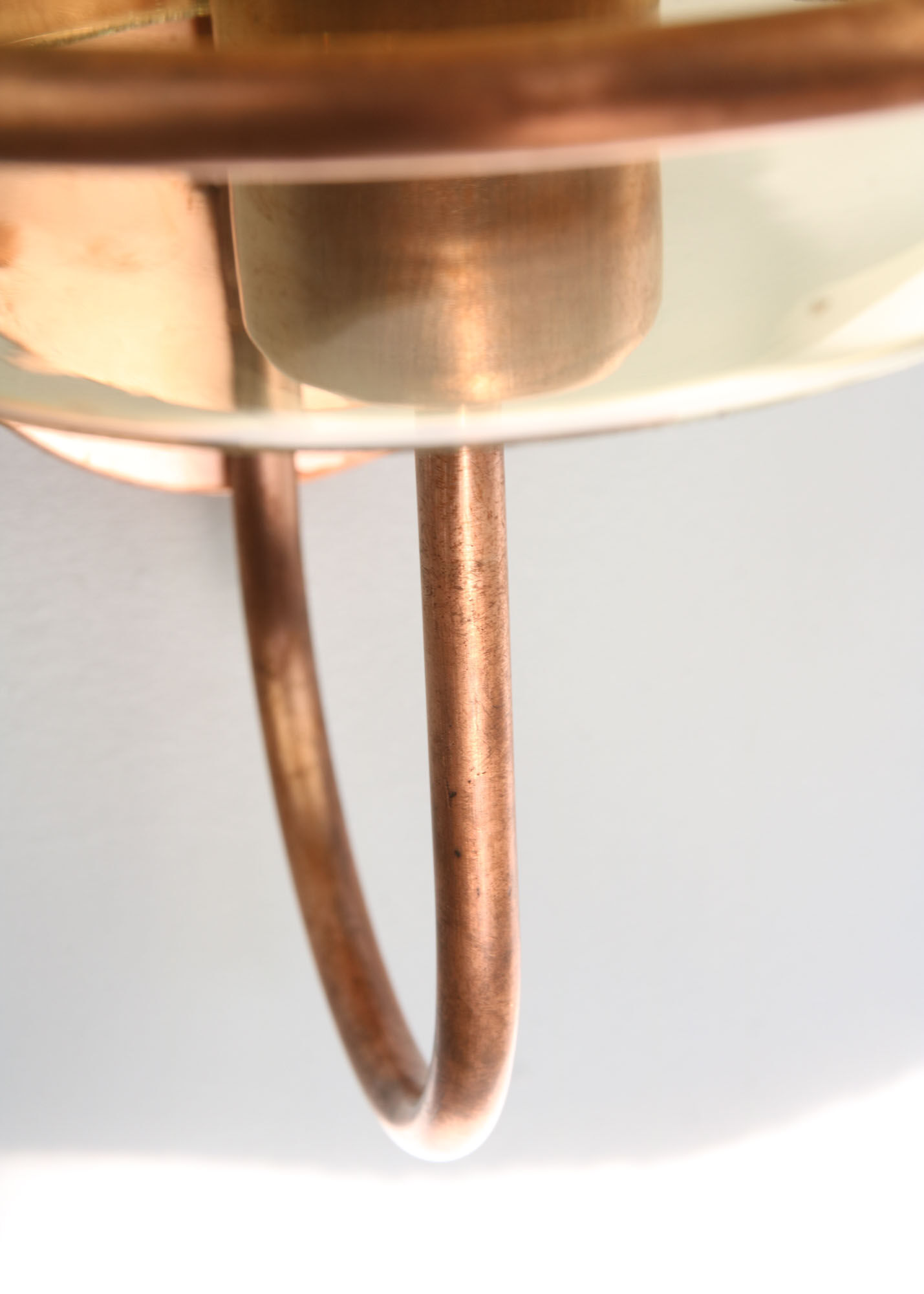 Mid-century Wall Copper & Glass Lamp
