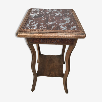 Table d'appoint en bois dessus marbre