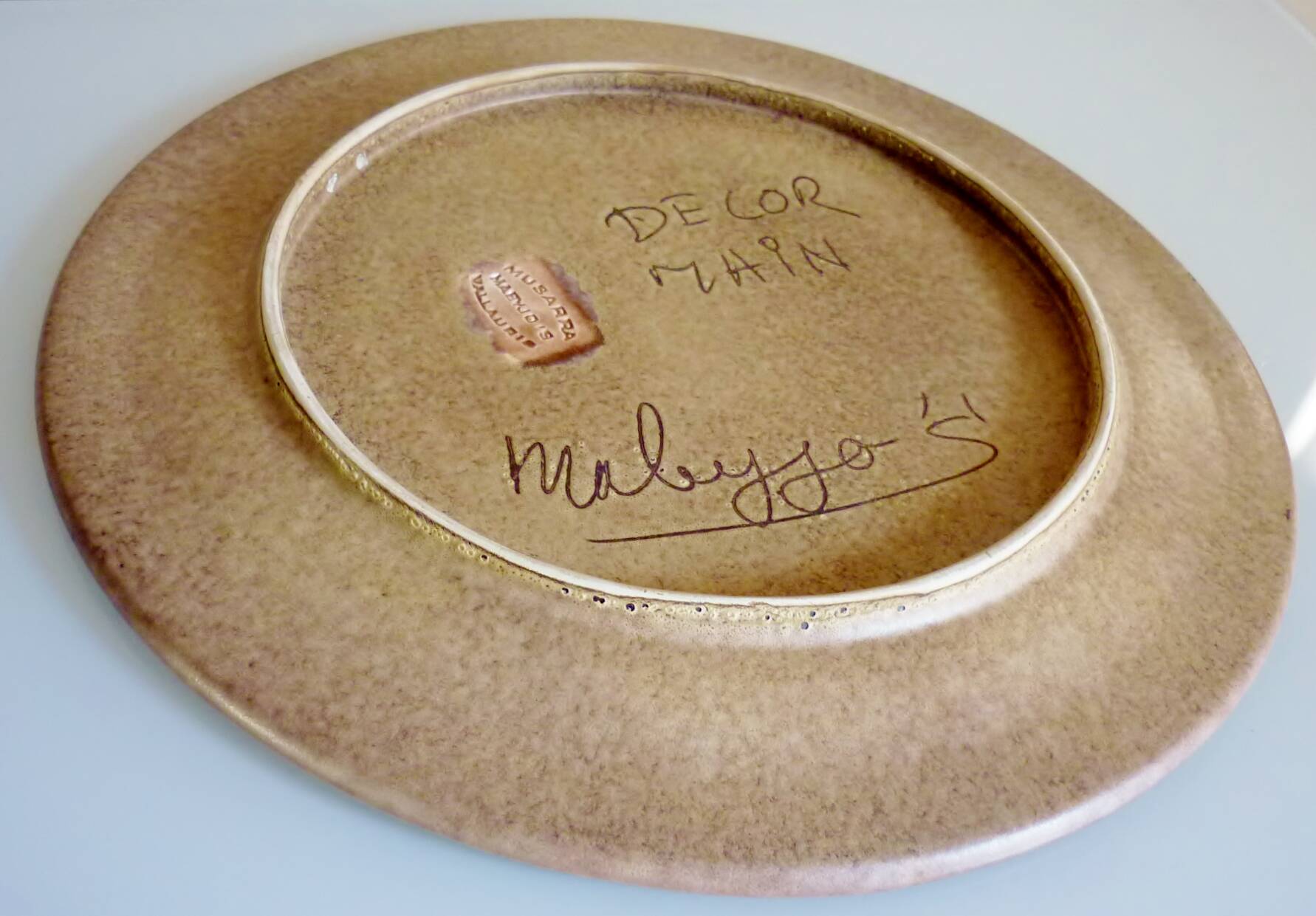 Mabyjo's Musarra Vallauris, decorative glazed ceramic dish, 1960s