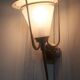 pair of wall-mounted torch lights corner 1950-1960 Arlus or Lunel glass metal