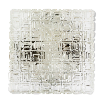 Square Flush Mount by Osvetlovaci Sklo Valasske Mezirici, 1960s