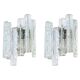 Pairs of large Kalmar-style wall sconces in Murano glass, Austria, 1960s.