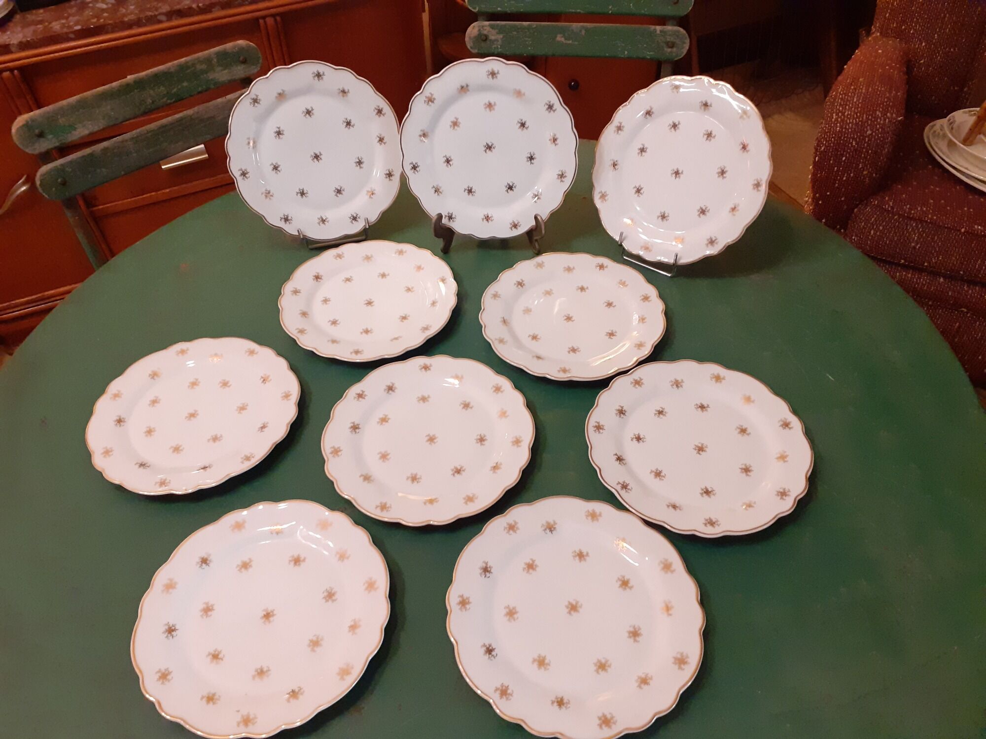 Dessert plates batch of 10 - porcelain from Limoges Salmon & cie