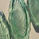 Set of 5 small pressed green glass dishes - Art Deco style / Wine
