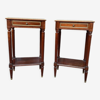 Pair of Louis XVI style bedside tables