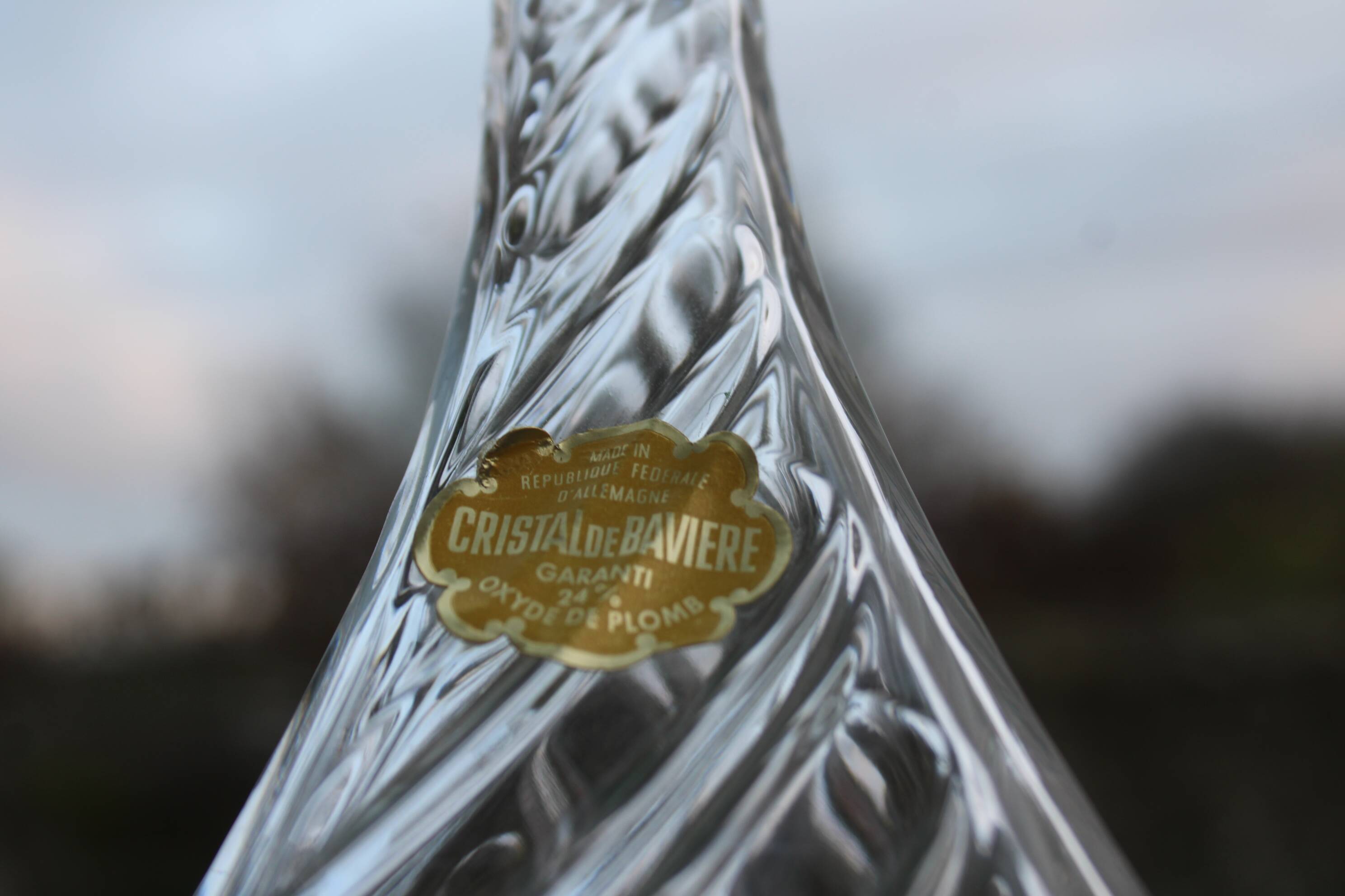 Bavarian crystal decanter + 8 glasses – with original box