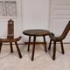 Coffee set coffee table and tripod low chairs - Spanish brutalist design - 1950s