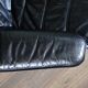 Norwegian Skoghaug industries vintage black leather swivel reclining chair