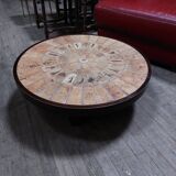 Round coffee table "Herbariums" by Roger Capron - 1960s/1970s - Vallauris