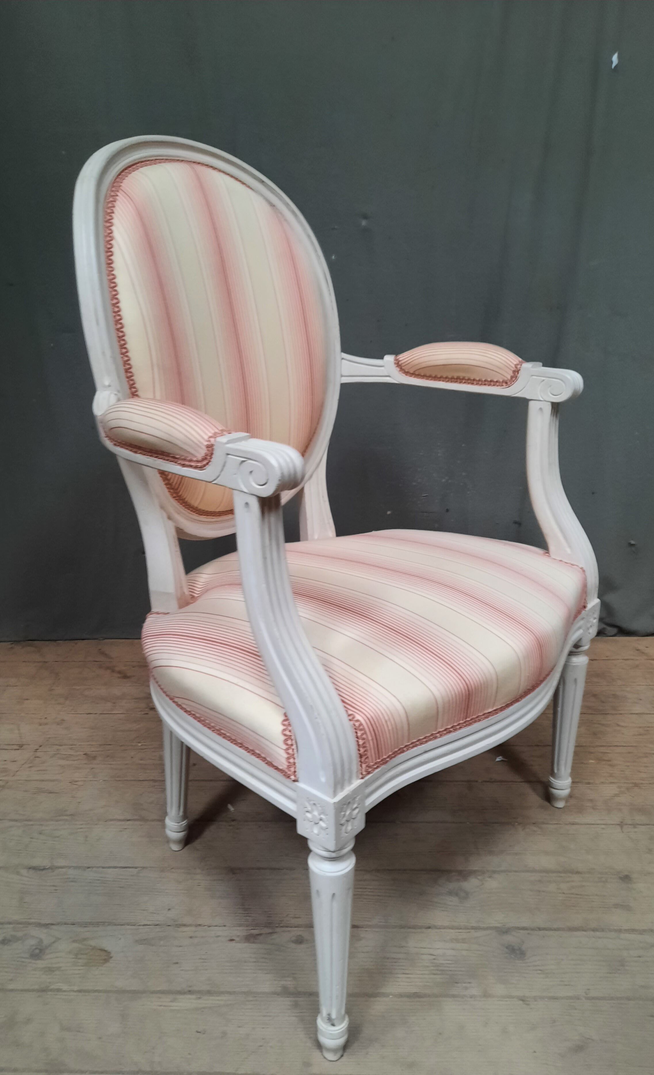 Louis XVI style medallion armchair