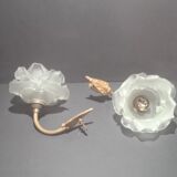 Vintage glass flower wall lamps