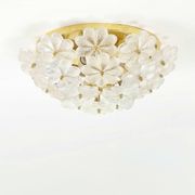 Large Mid-Century Murano Glass & Brass Flower Ceiling Light by Ernst Palme, Germany, 1960s/70s