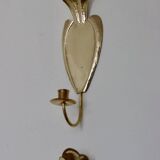 Paire d'appliques suédoises en laiton du milieu du siècle par Arvika