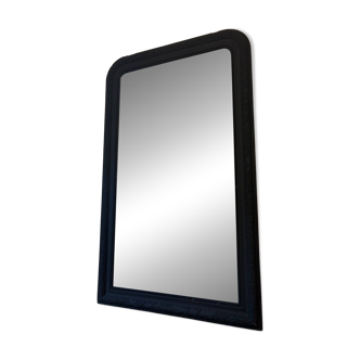 Large Louis Philippe pearl mirror - matte black