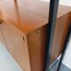 Vintage Italian double modular shelf bookcase in teak and metal