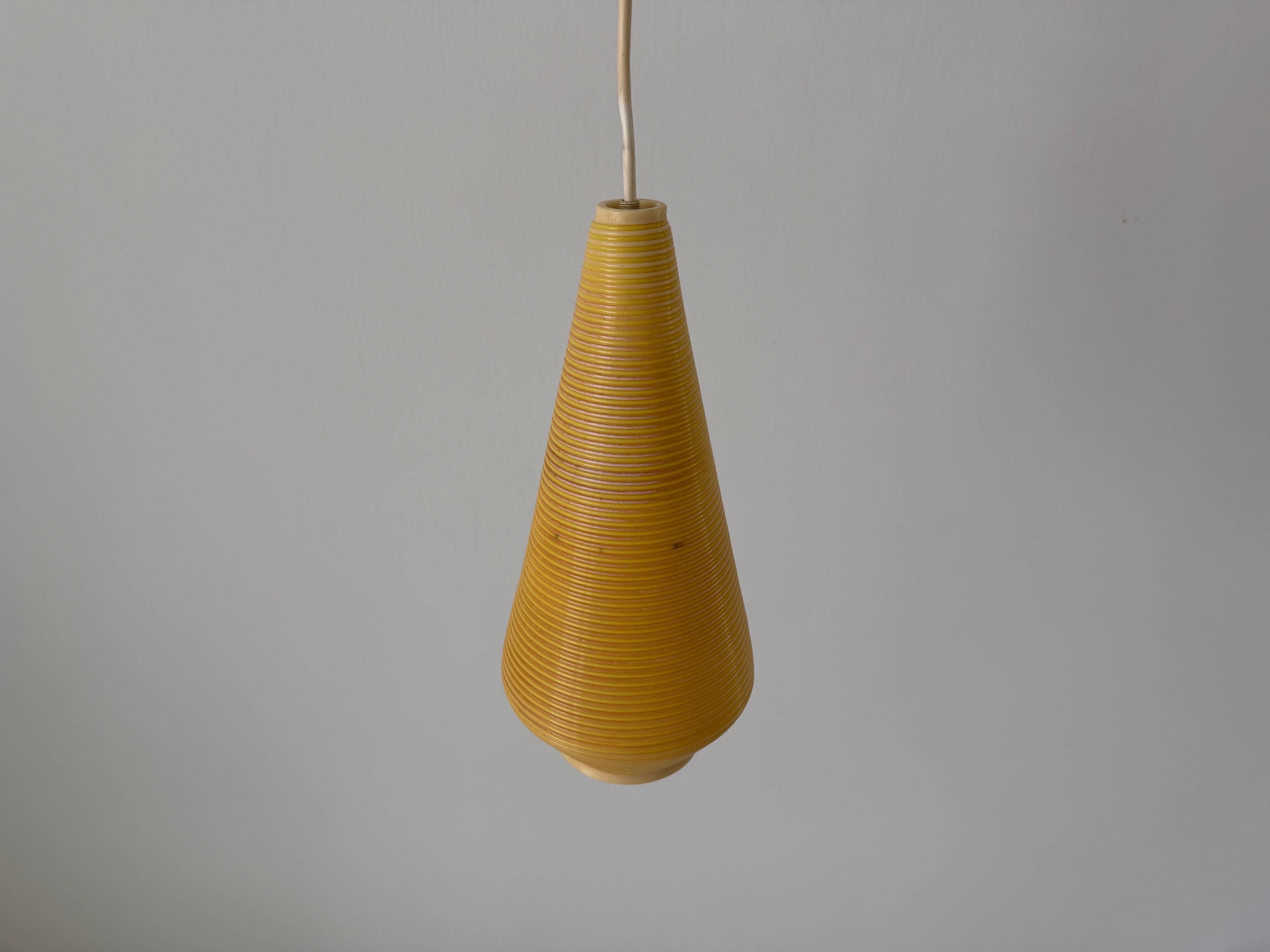 Suspended lamp with yellow Rotaflex shade by Yasha Heifetz, 1960s, Germany