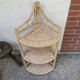 Vintage rattan corner shelf