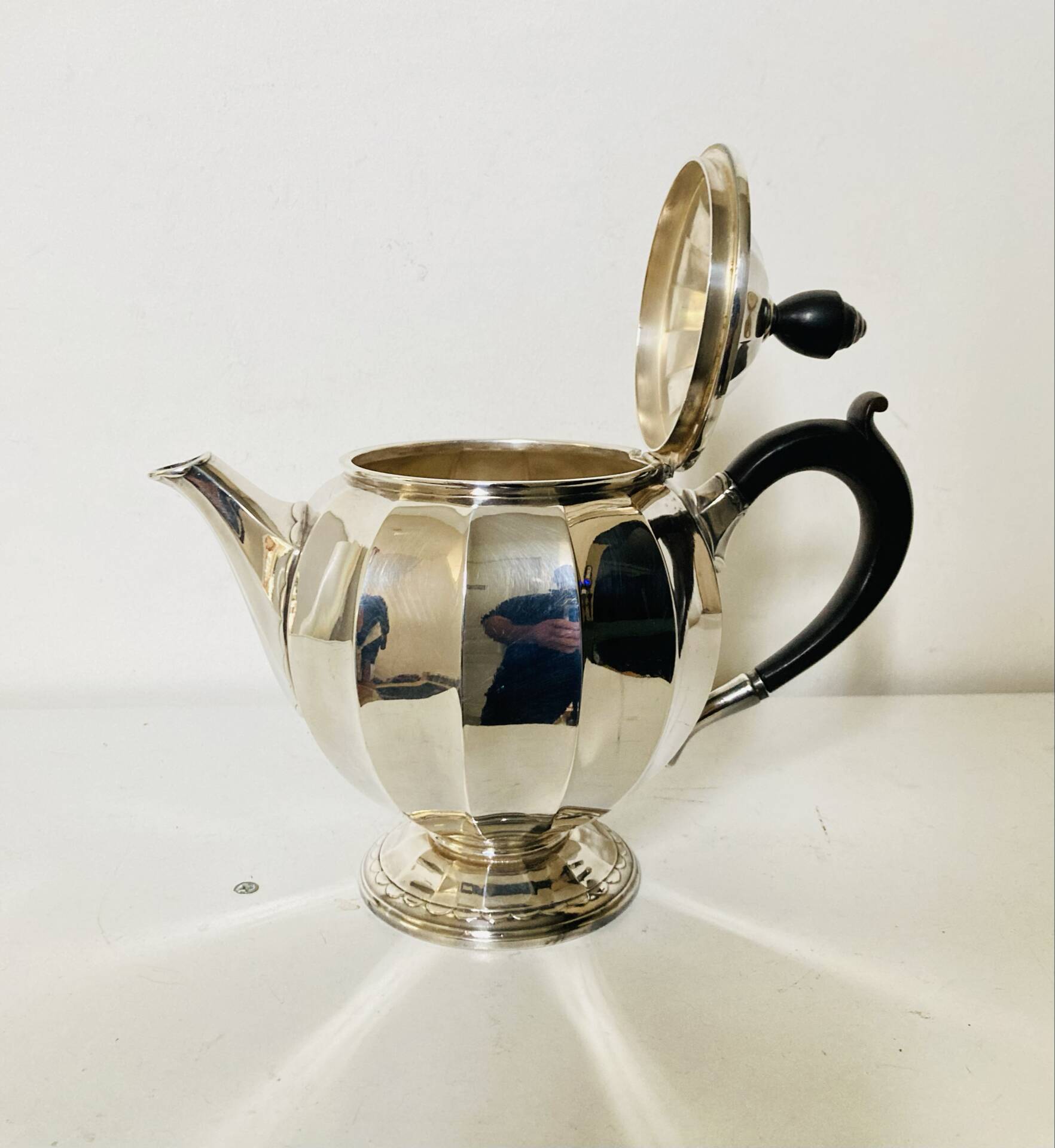 Art Deco teapot CHRISTOFLE early 20th century in silver-plated metal with hallmark