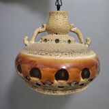Glazed ceramic pendant light, West Germany 1960-70