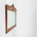 Miroir Art Déco en chêne à décors sculptés et miroir à facettes, années 1930