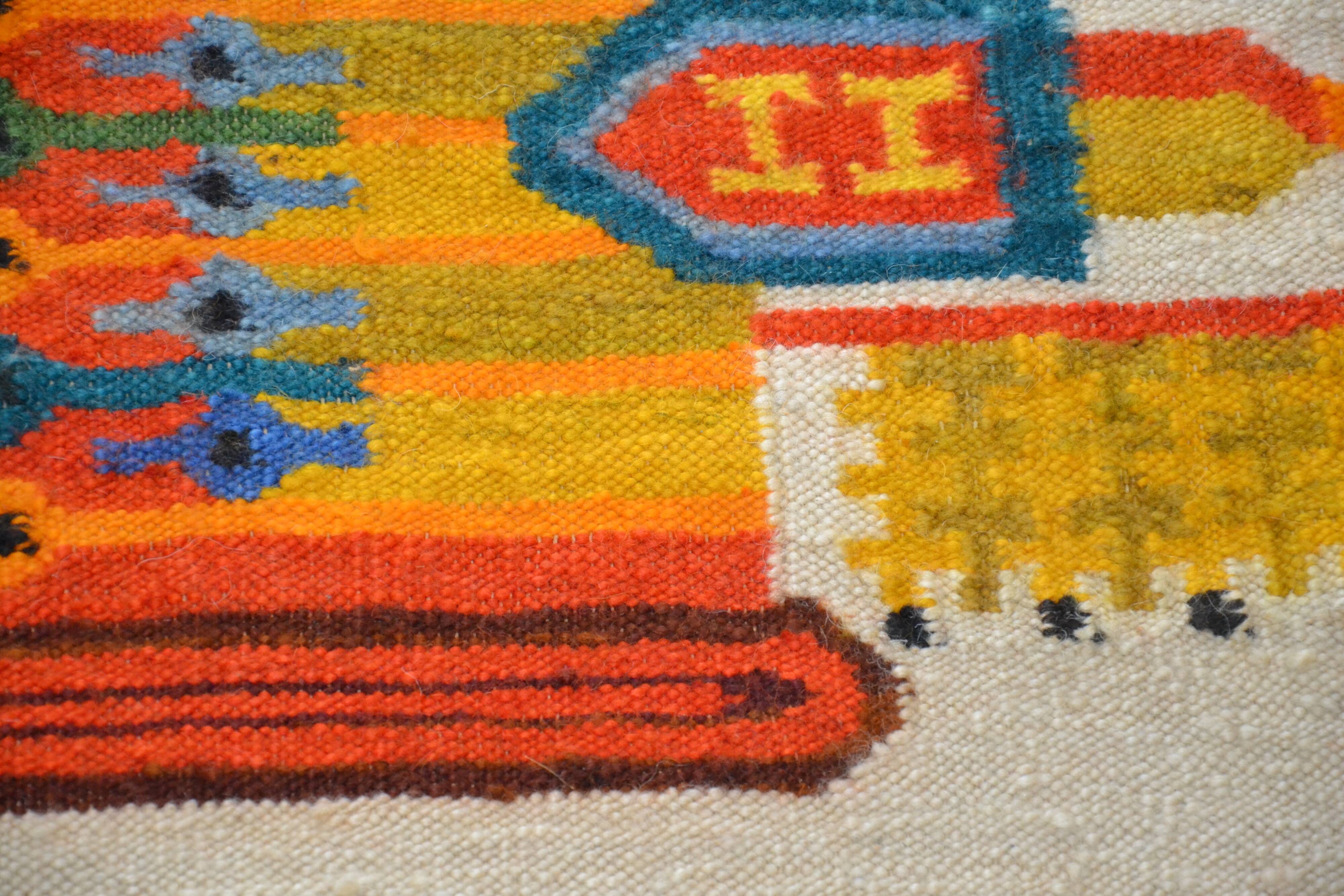 Kilim/tapisserie murale polonaise par M Domanska 1971