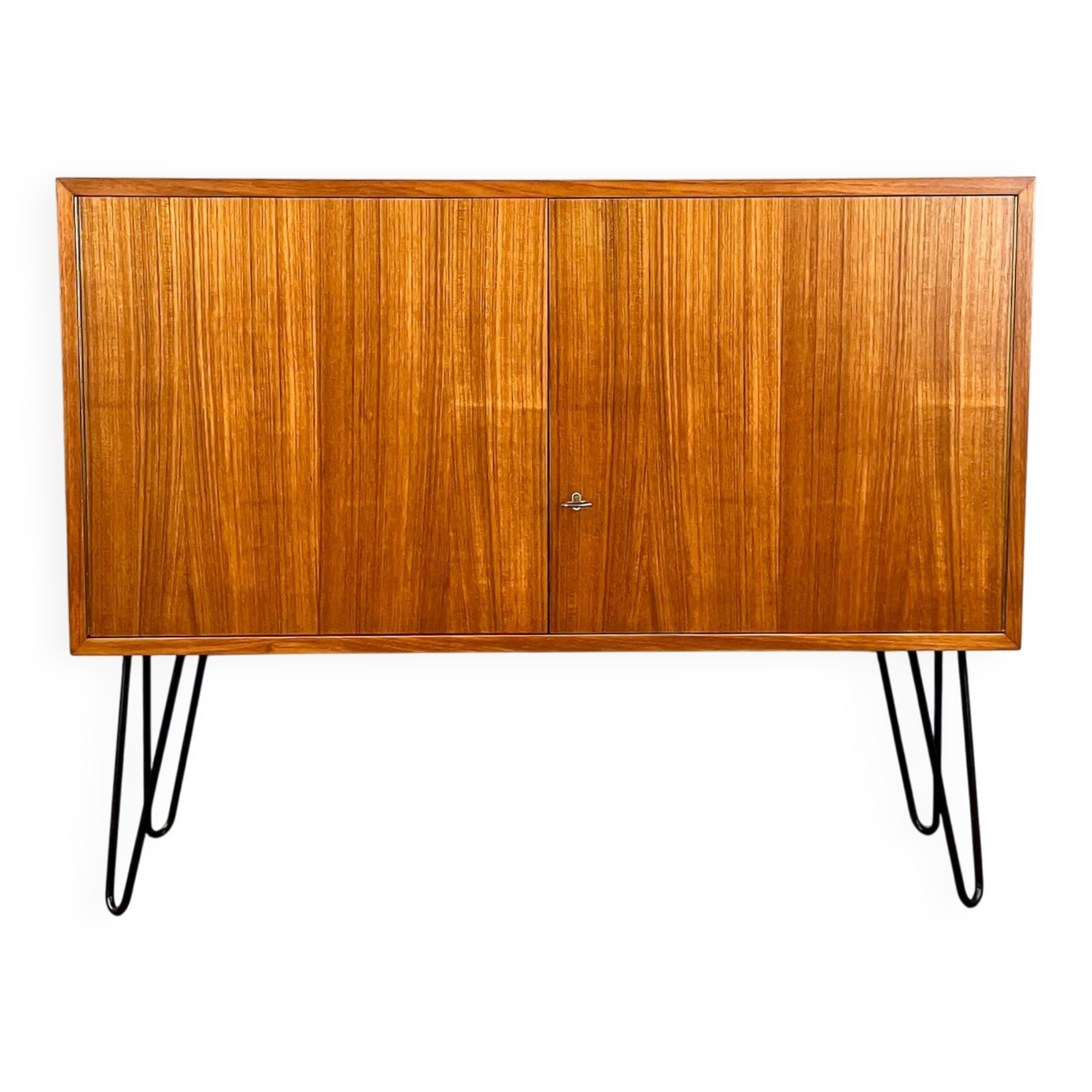 Small sideboard on hairpin legs, teak, 1960s