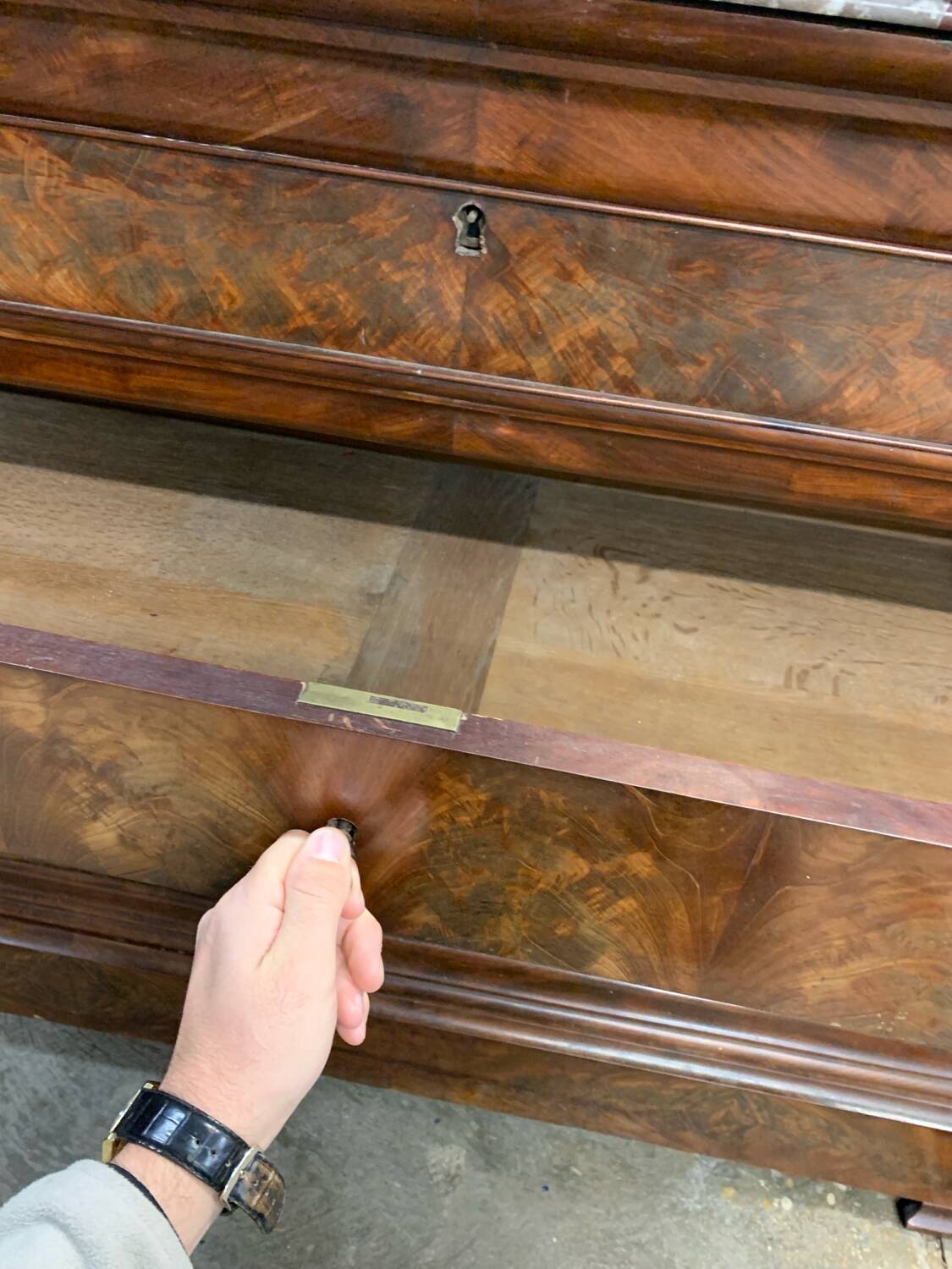 Antique Louis-Philippe chest of drawers, 19th century secretary