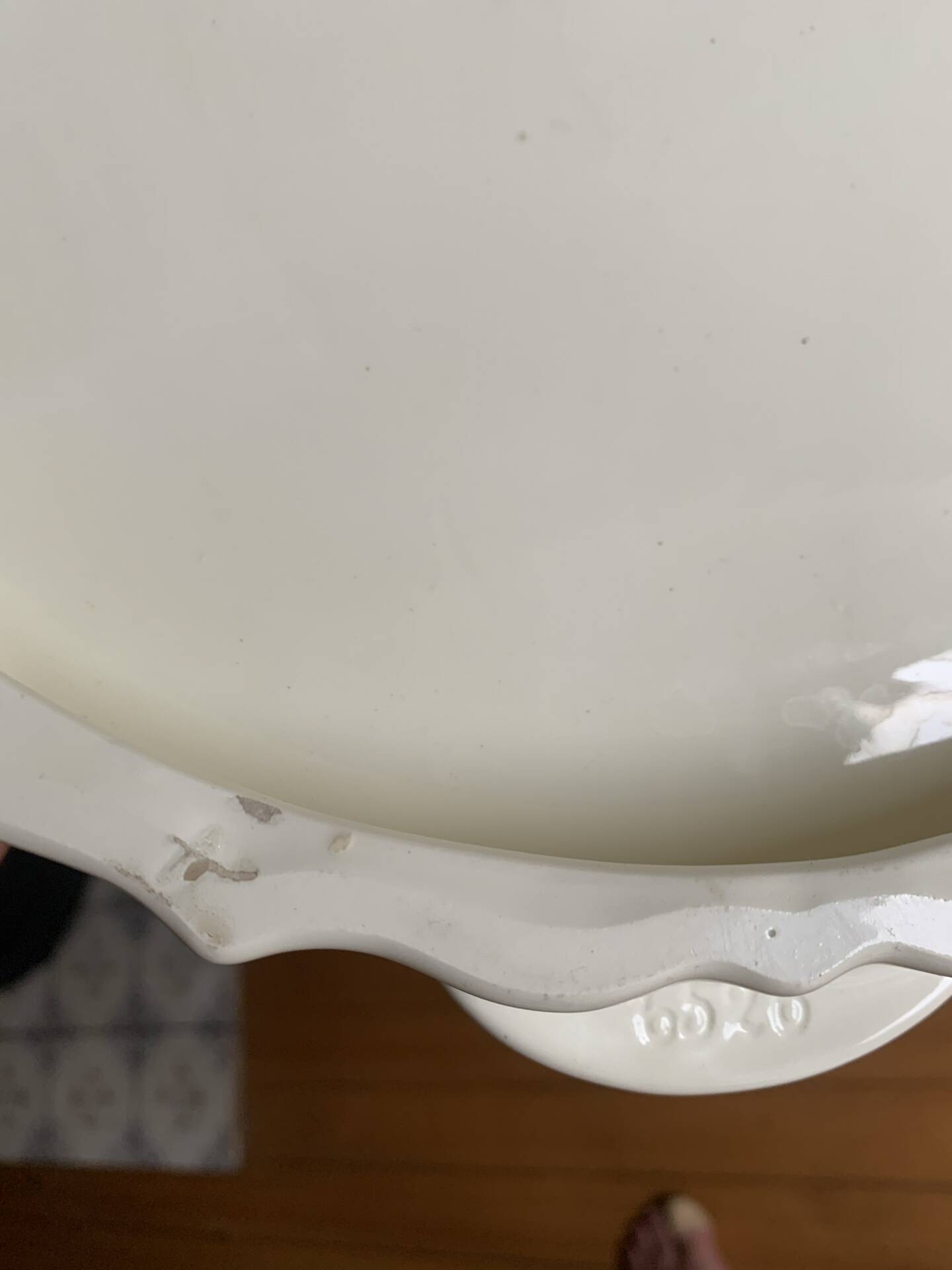 Vintage pie dish in earthenware with handles – Japanese floral pattern