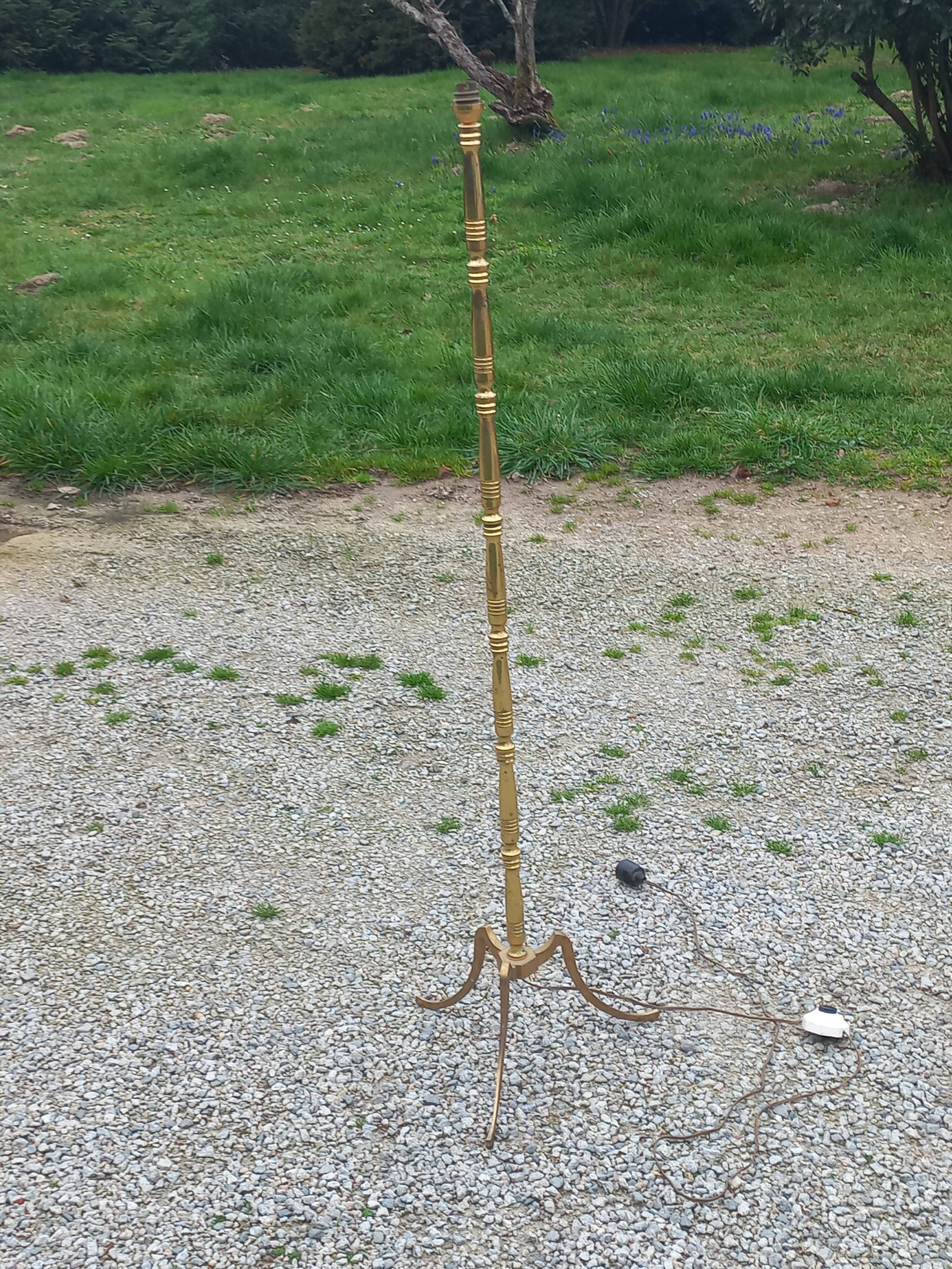 50s floor lamp in gilded brass