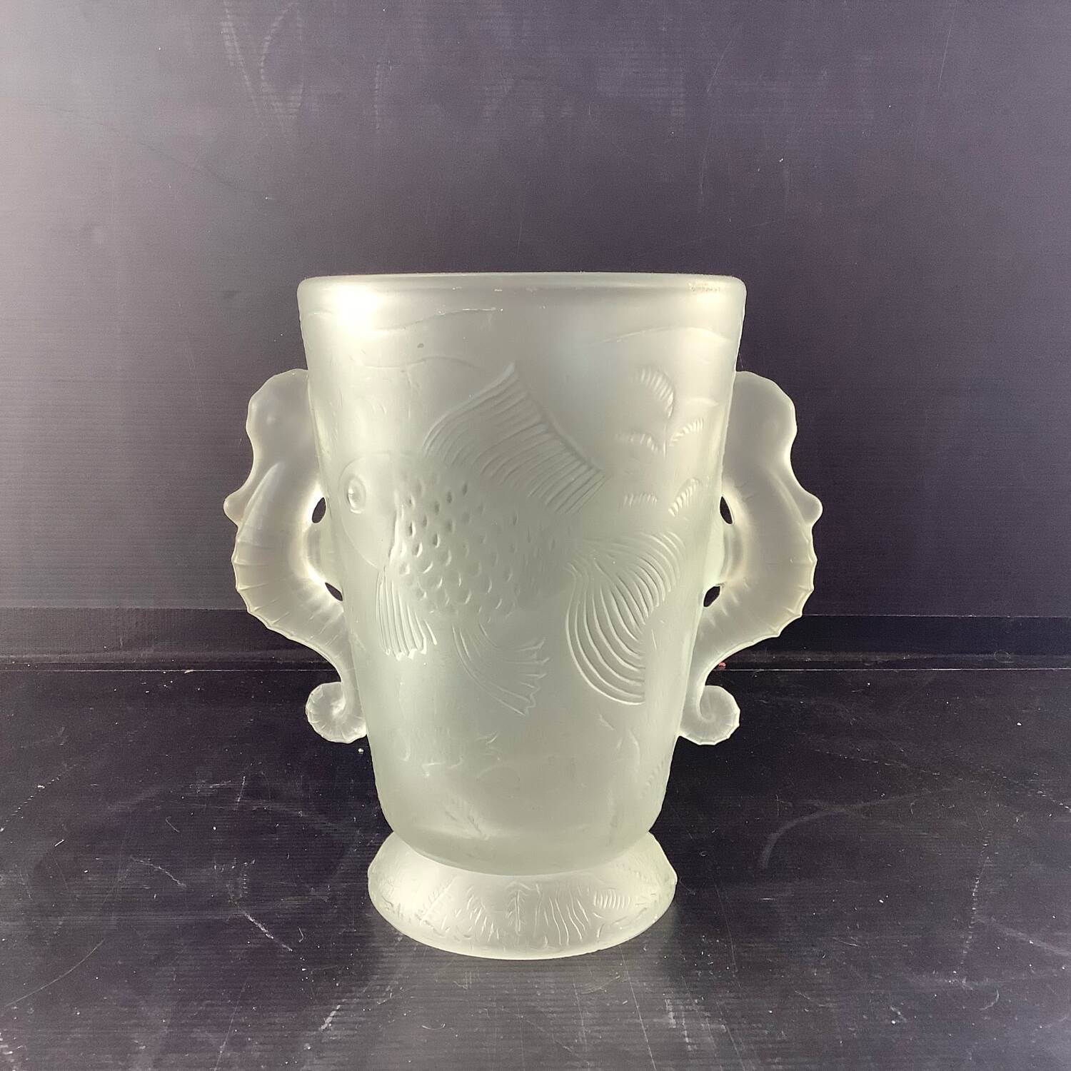 Barolac Vase hippocampe Josef Inwald Barolac Bohème Art Déco 1930 Verr