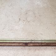 Old Burmese teak mirror with beautiful blue polychromy & original ecru 89x149cm