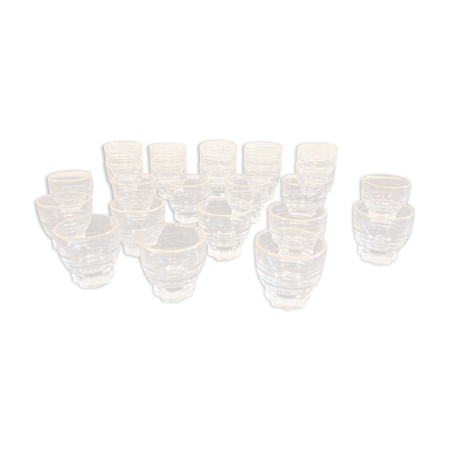 Set of 24 star foot liqueur glasses