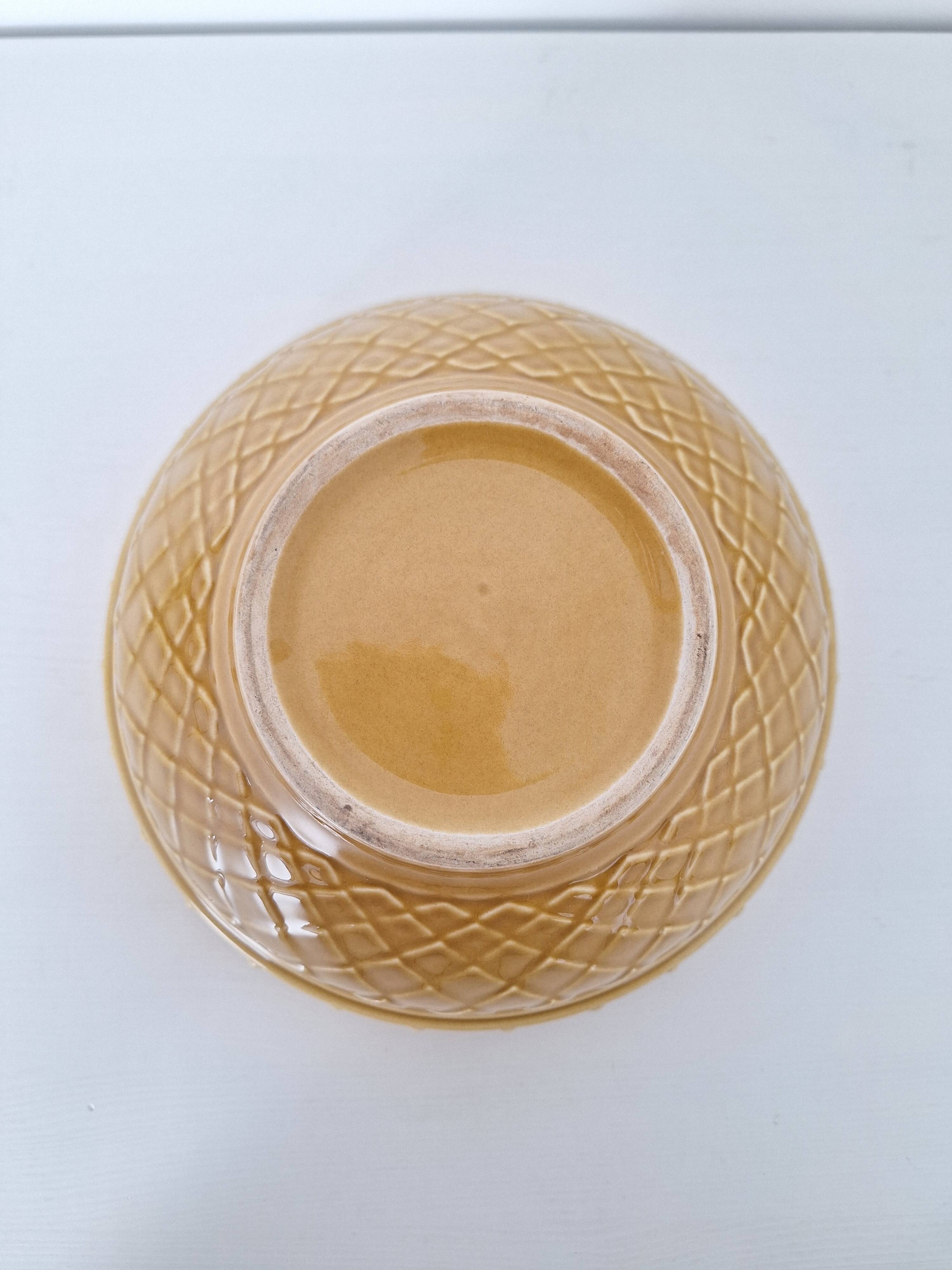 Mustard yellow salad bowl