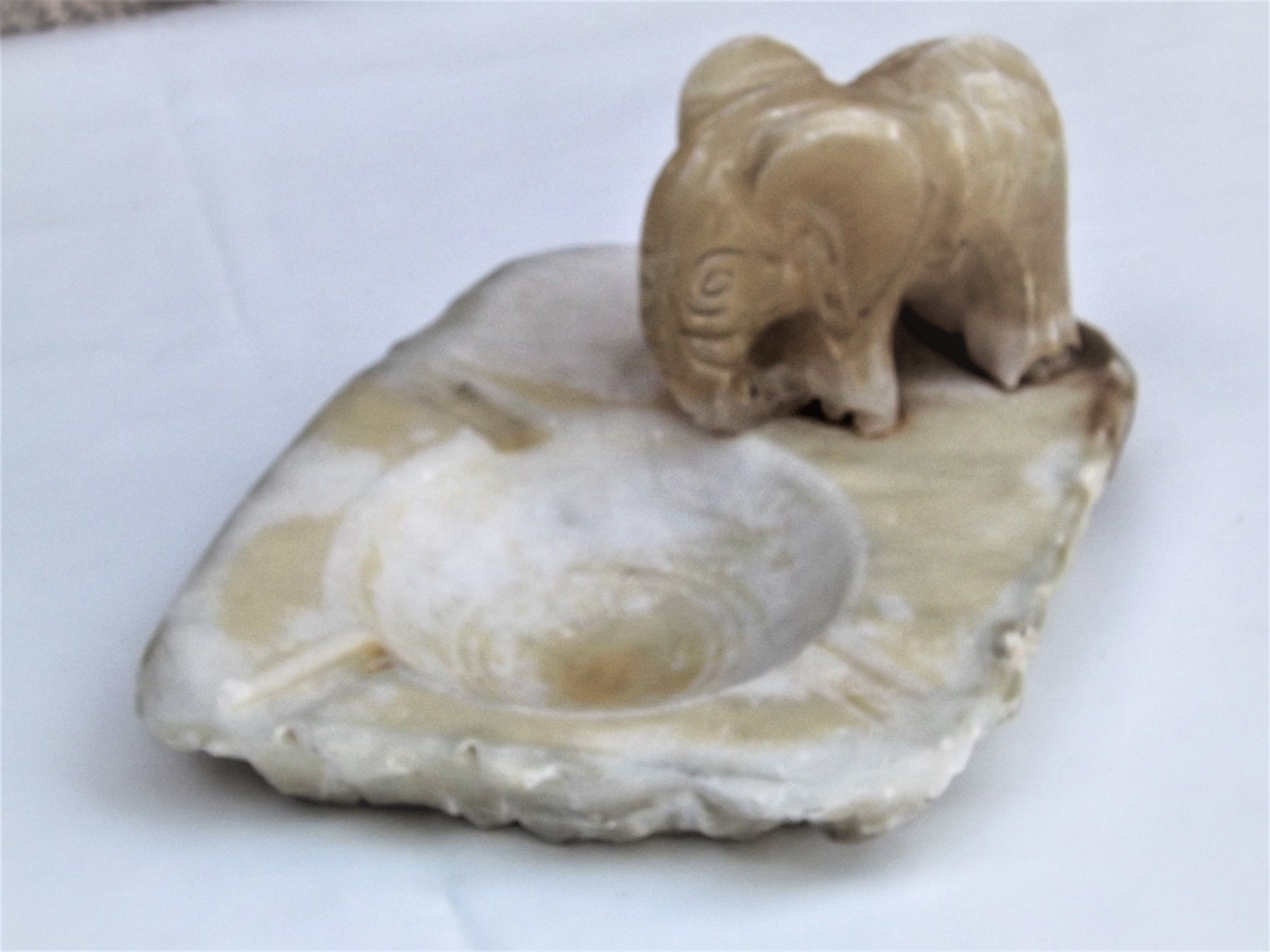 White marble ashtray