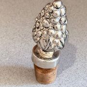 Vintage Sterling Silver Pinecone Wine Bottle Stopper Luxury Barware Accent Home