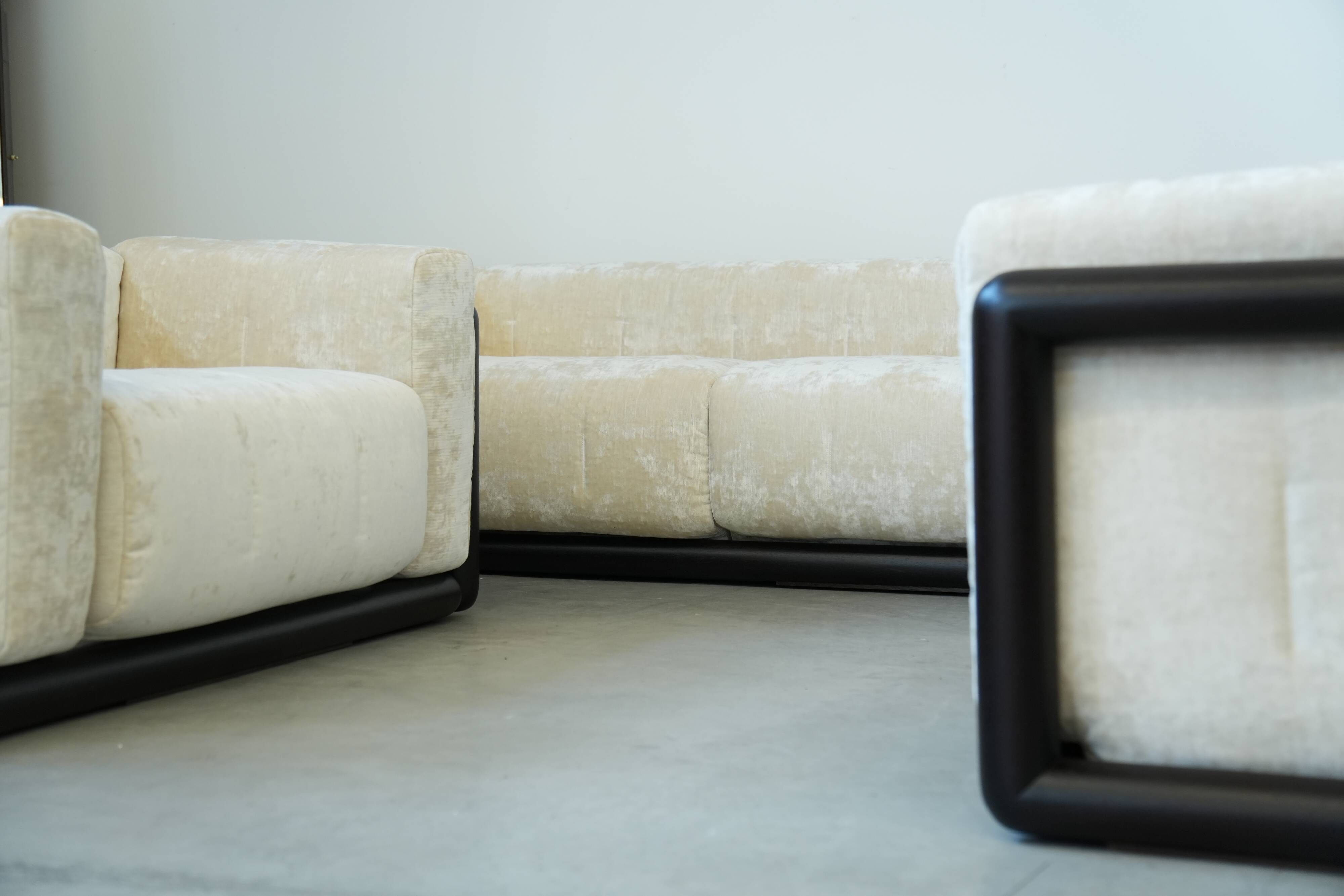 1973 “Cornaro” Sofa & Armchair Set by Carlo Scarpa for Simon