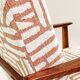 Vintage armchair in solid beech and ethnic jacquard from the 1970s.